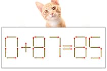 【マッチ棒パズル】正しい式にしよう！「0+87=85」【毎日脳トレ】