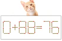 【マッチ棒パズル】正しい式にしよう！「0+88=76」【毎日脳トレ】
