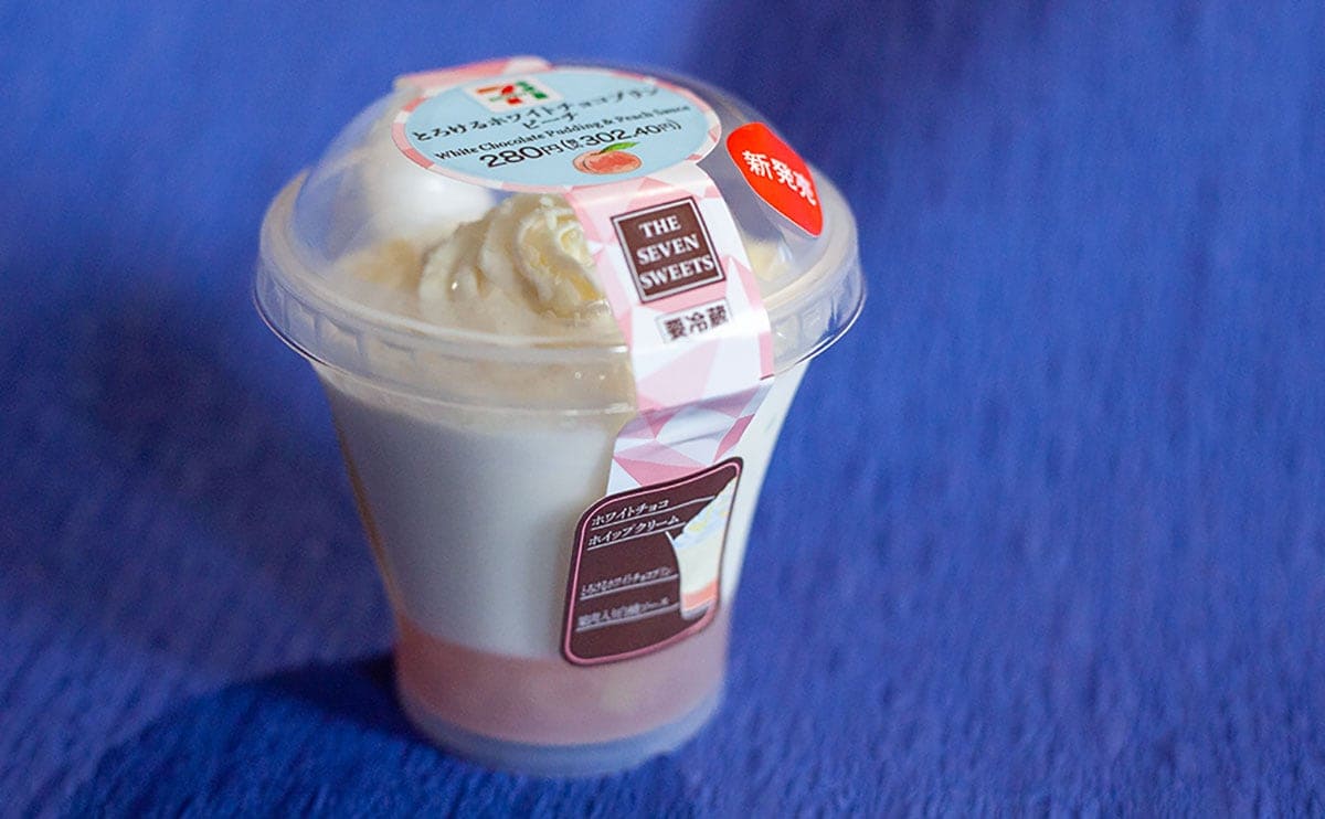 コンビニスイーツとろけるホワイトチョコプリンピーチ