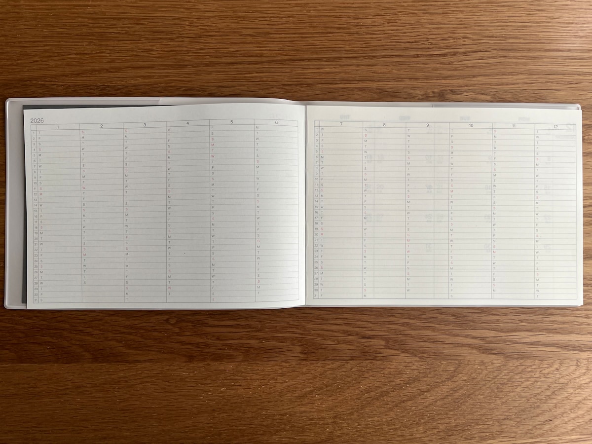 B5ハーフサイズスケジュール帳・マンスリー/ウィークリー・2025年12月始まり