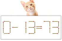 【マッチ棒パズル】正しい式にしよう！「0-13=73」【毎日脳トレ】
