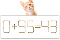 【マッチ棒パズル】正しい式にしよう！「0+95=43」【毎日脳トレ】