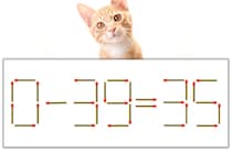 【マッチ棒パズル】正しい式にしよう！「0-39=35」【毎日脳トレ】