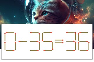 【マッチ棒パズル】正しい式にしよう！「0-35=36」【毎日脳トレ】