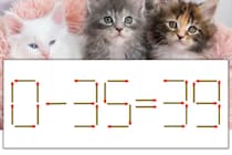 【マッチ棒パズル】正しい式にしよう！「0-35=39」【毎日脳トレ】