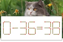 【マッチ棒パズル】正しい式にしよう！「0-36=38」【毎日脳トレ】