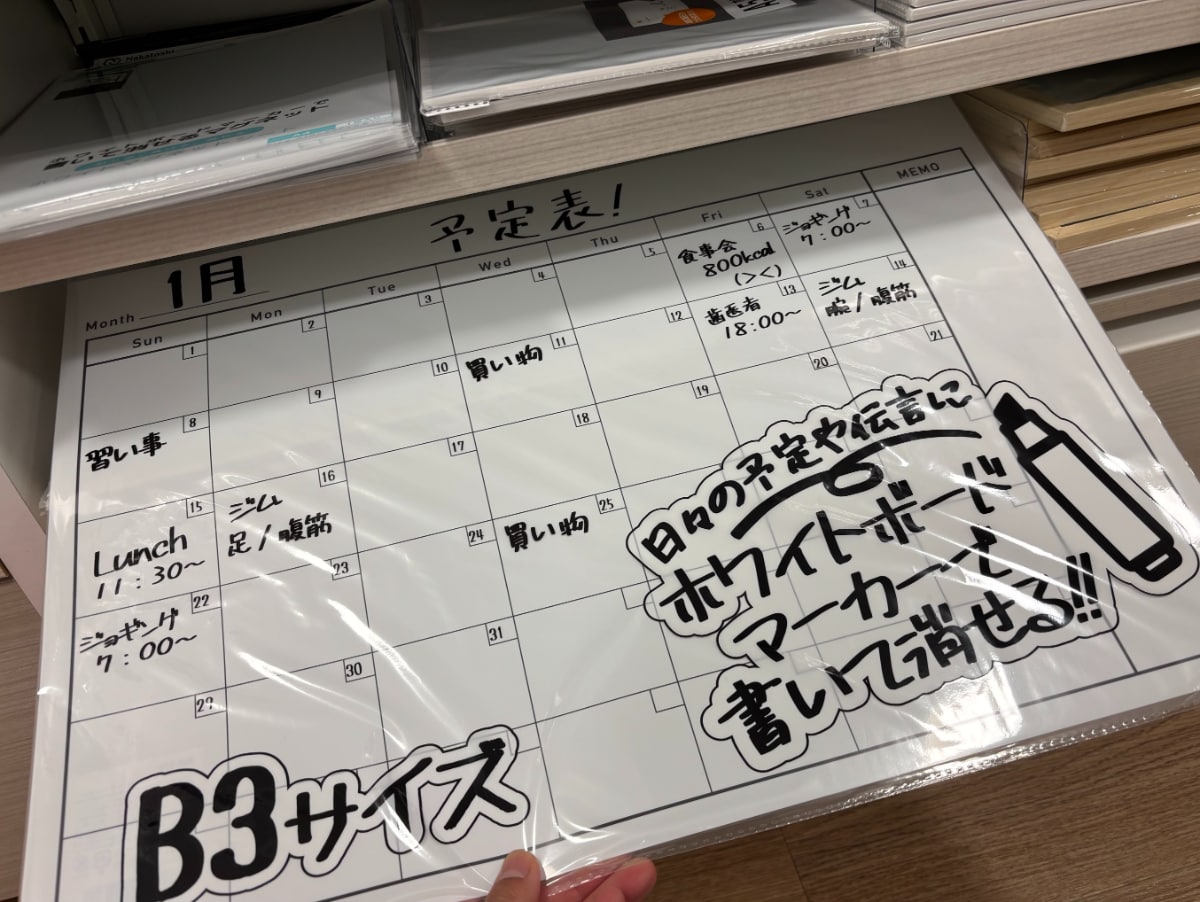100均のホワイトボードは大きいものやマグネット付きも!【ダイソー・セリア・キャンドゥ】