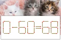 【マッチ棒パズル】正しい式にしよう！「0-60=68」【毎日脳トレ】