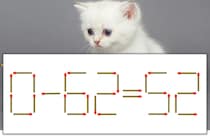 【マッチ棒パズル】正しい式にしよう！「0-62=52」【毎日脳トレ】