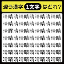 「晴の中に隠れてるのは？」漢字間違い探しで脳トレしよう！【毎日脳トレ】【クイズ】