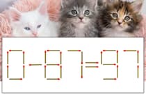 【マッチ棒パズル】正しい式にしよう！「0-87=97」【毎日脳トレ】