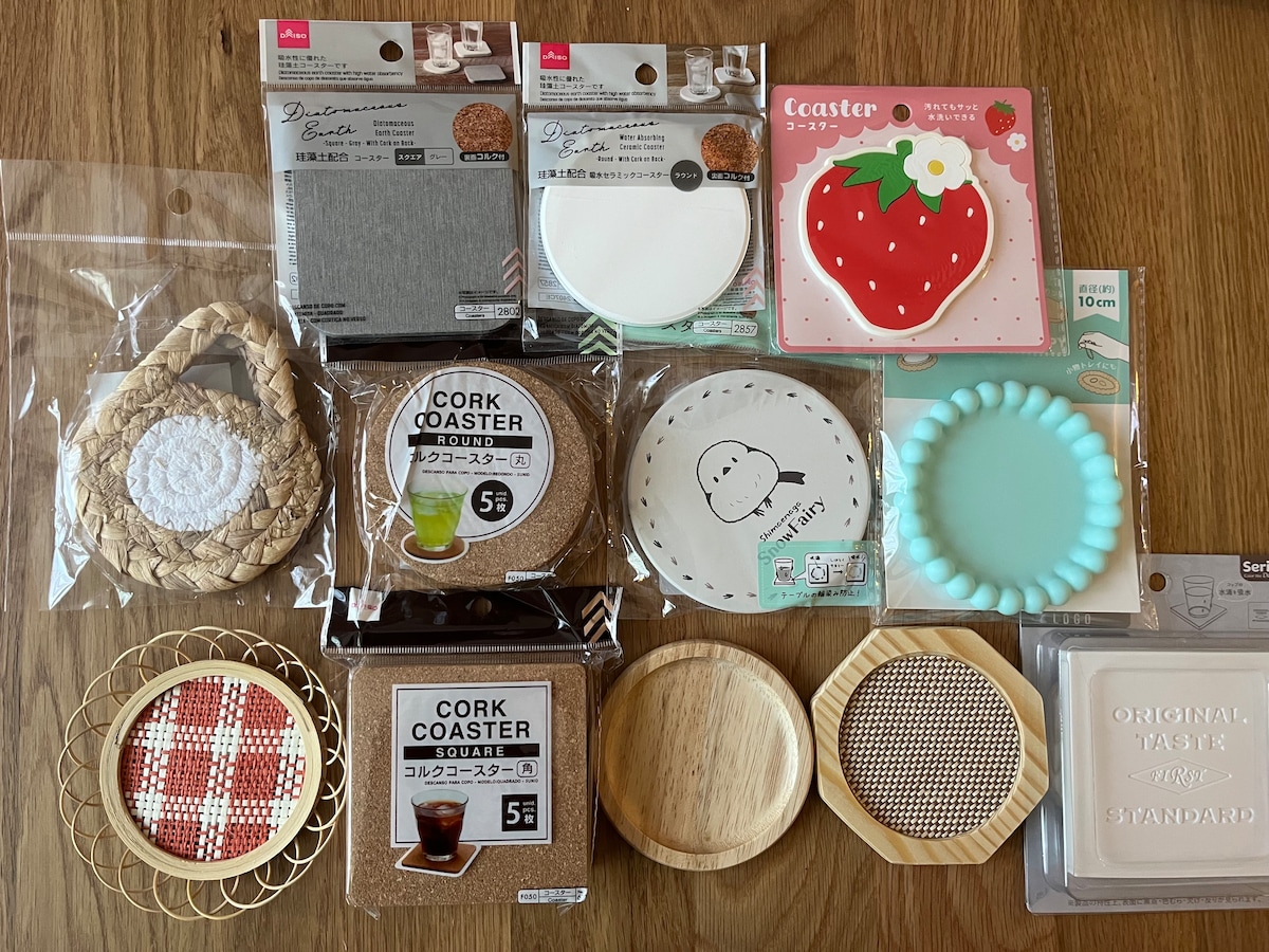 100均でコースターを12商品買ってみた！ダイソー・セリア・キャン★ドゥのおしゃれ＆実用アイテムまとめ