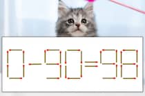 【マッチ棒パズル】正しい式にしよう！「0-90=98」【毎日脳トレ】