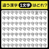 「守の中に隠れてるのは？」漢字間違い探しで脳トレしよう！【毎日脳トレ】【クイズ】