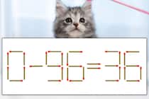 【マッチ棒パズル】正しい式にしよう！「0-96=36」【毎日脳トレ】