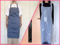 100均の大人用エプロン着用レビュー｜使い捨てもチェック【ダイソー・キャンドゥ】