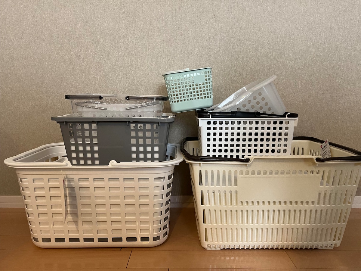 【100均】取っ手付きカゴを9商品買ってみた！ダイソー・セリア・キャン★ドゥを比較