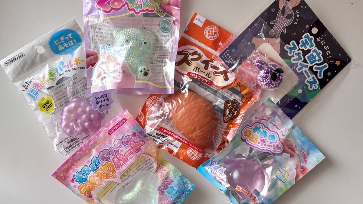 100均のスクイーズ6個買ってみた！親子でハマるムニっと感触♡【ダイソー・セリア・キャンドゥ】