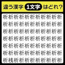 「析の中に隠れてるのは？」漢字間違い探しで脳トレしよう！【毎日脳トレ】【クイズ】