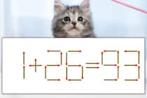 【マッチ棒パズル】正しい式にしよう！「1+26=93」【毎日脳トレ】