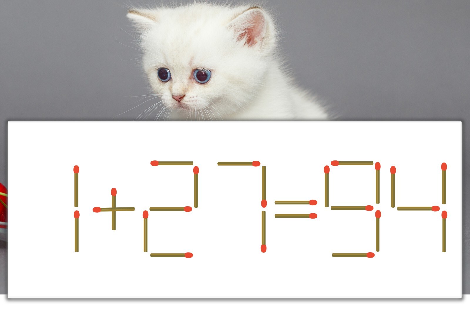 マッチ棒パズル】正しい式にしよう！「1+27=94」【毎日脳トレ 