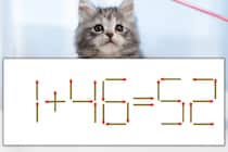 【マッチ棒パズル】正しい式にしよう！「1+46=52」【毎日脳トレ】