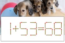 【マッチ棒パズル】正しい式にしよう！「1+53=68」【毎日脳トレ】
