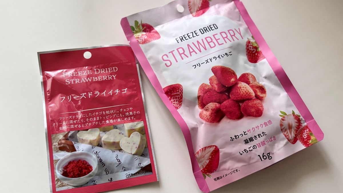 やっと見つけた!ダイソーの「フリーズドライいちご」が美味♡ これが100円は神すぎる……!