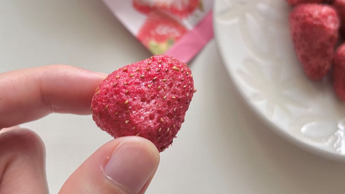 やっと見つけた!ダイソーの「フリーズドライいちご」が美味♡ これが100円は神すぎる……!