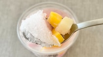 「果汁多めでちゅき♡」【ファミマ限定】“夏の味”桃がたっぷりのかき氷