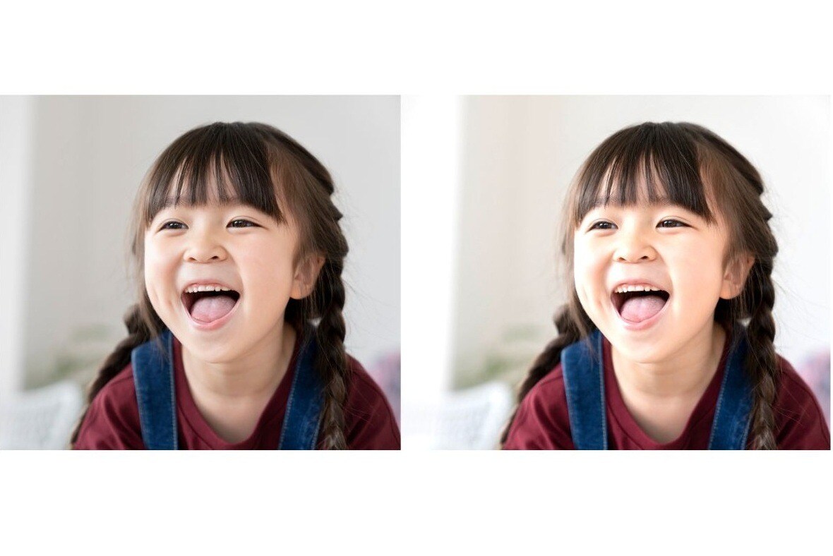 子供の笑顔が引き立つ「ふんわり明るめ加工」