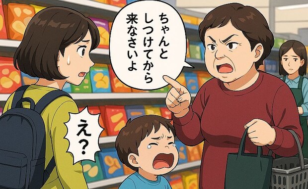 「しつけてから来なさいよ」スーパーでぐずる息子→女性の言葉にショックを受けた瞬間、店員さんが！？