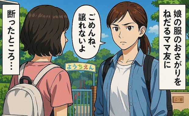 「着なくなったら譲って!」娘の服のサイズアウトをおねだりするママ友→断ると、まさかの返答が…!