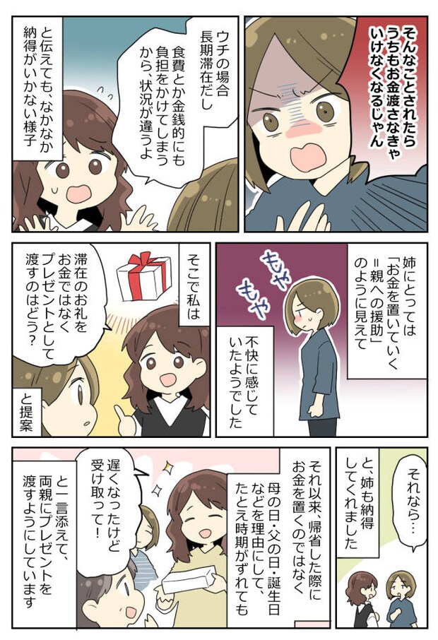 「迷惑なんだけど！」実家へ長期帰省。感謝の気持ちでお金を置いていくと…姉から怒りのクレームが！？
