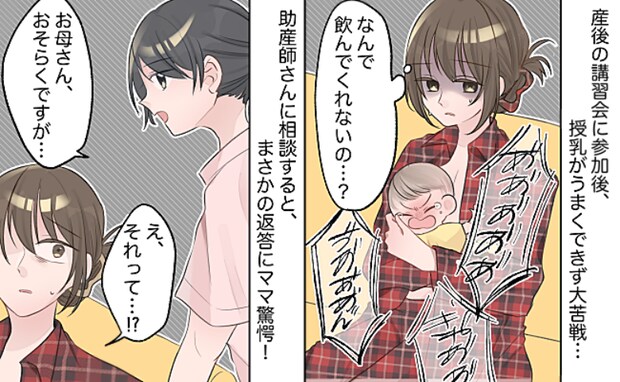 「おそらくですが…」なかなか母乳を飲んでくれない息子→講習会に居残り、助産師さんに相談すると…？