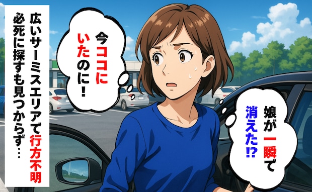 サービスエリアで4歳の娘が一瞬で行方不明「なんで!?今いたのに」必死に探すも見つからず…次の瞬間