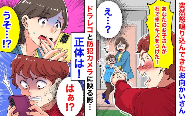 「お子さんが車にキズをつけた!」怒鳴るお向かいさん→違う…!ドラレコと防犯カメラに映る影…正体は
