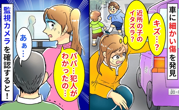 「近所の子のイタズラ？」車に無数の傷！家族は心当たりなし→監視カメラ確認し絶句！笑う夫…犯人は…