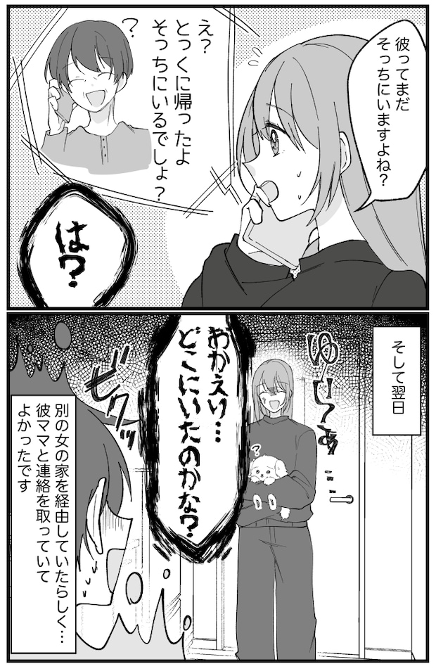 帰省していたはずの彼が消えた？彼ママとの何気ないやりとりで、彼の「嘘」が明らかに