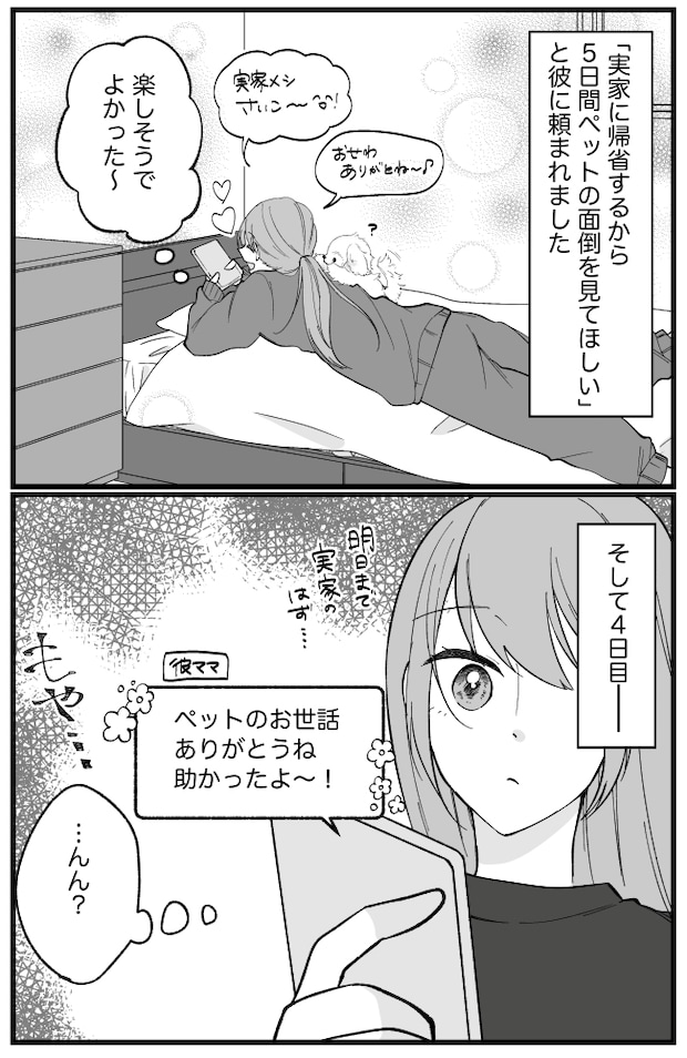 帰省していたはずの彼が消えた？彼ママとの何気ないやりとりで、彼の「嘘」が明らかに