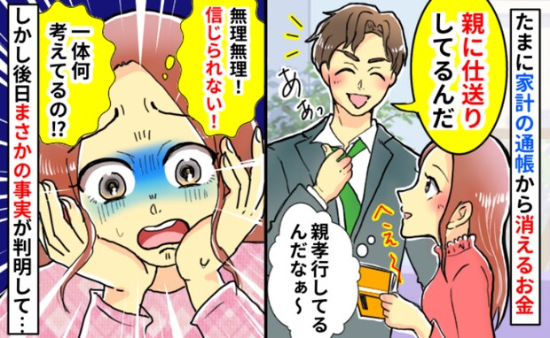 通帳からお金が消える…夫「親に仕送りしてる」義実家で「お金のことはちゃんとしよう」嘘がバレた結果