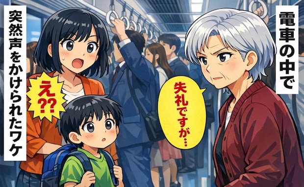 「失礼ですが…」息子と乗った混雑した電車内で突然声をかけてきた女性→思わず身構えた私に女性は！？