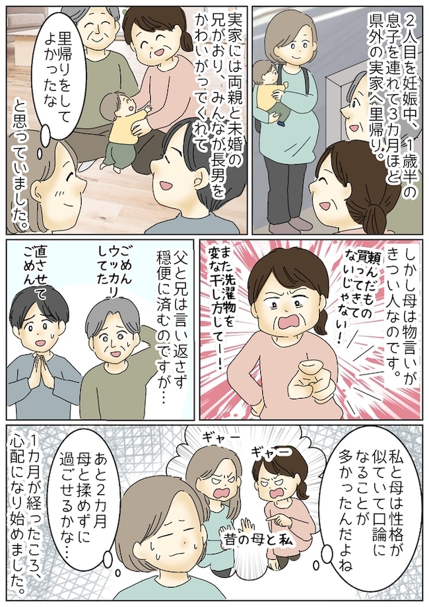 子連れで里帰り!実家で父母兄に囲まれ安心だと思った矢先⇒バトル勃発で私のメンタルは崩壊して…