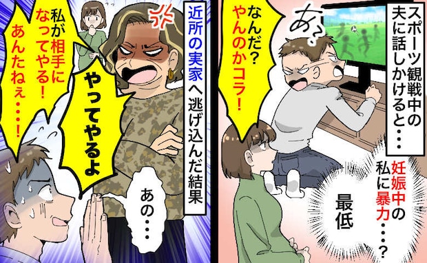 夕飯について聞いたら「やんのかコラ！」は？妊娠中なのに暴力と暴言？近所の実家に逃げ込んだら母が…