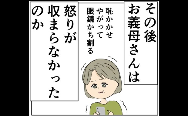 「眼鏡かち割る」恥をかかされ逆上した妻の母が、娘の夫にした行動は＜妻は2番目に好き？＞