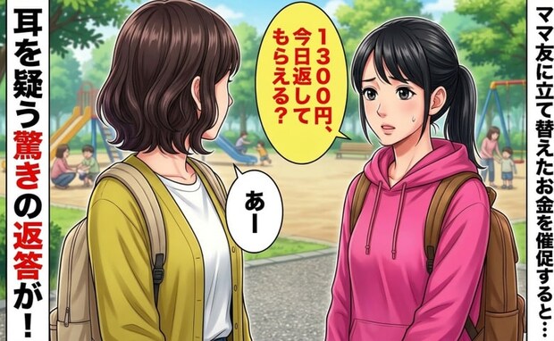 「1300円、今日返してもらえる？」立て替えた遠足代を思い切って催促すると→ママ友の返答に絶句！
