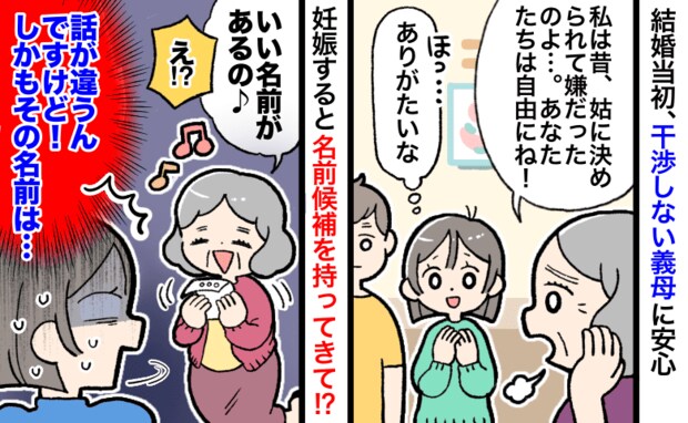 義母「孫にいい名前があるの♡」話が違う!干渉しないはずじゃ…→提案された名前に言葉を失ったワケ