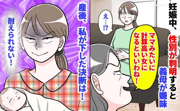 「計算高い女…?」妊娠中、性別が女の子だとわかると嫌味を言う義母→耐えられない!私が下した決断は