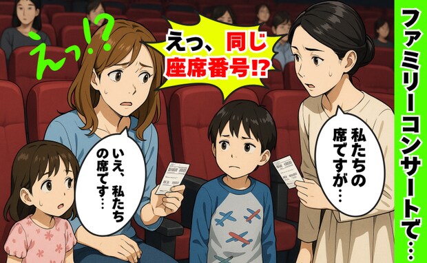 女性「私たちの席ですが…」私「いえ、私たちの席です…」チケットを確認⇒え、全く一緒！？悩んだ結果