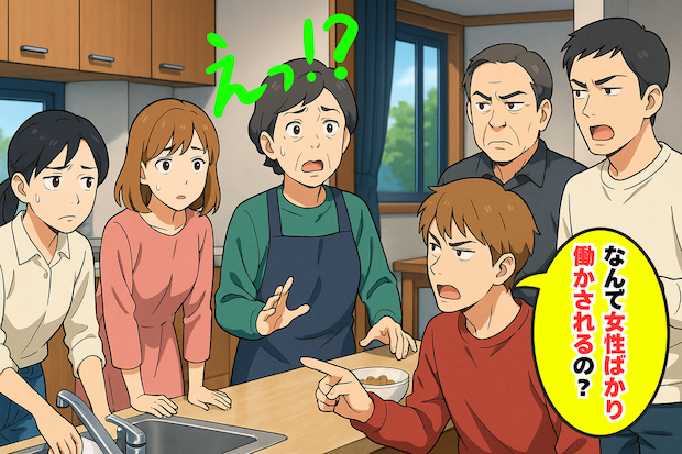 義兄「なんで女性だけが働かされるの？」義母へのひと言をきっかけに、男性陣が一斉に抗議！その結果…